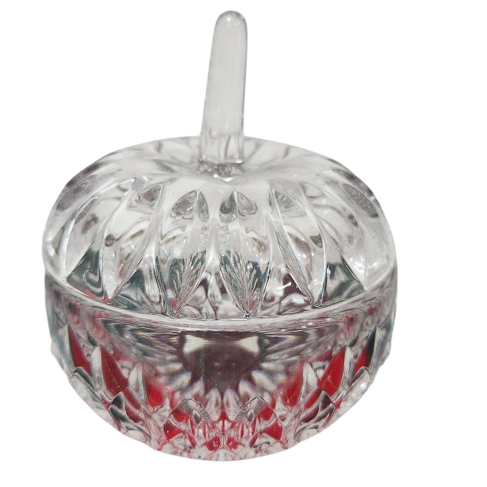 Vintage Althea Cut Crystal Apple trinket dish‎ or jewelry bowl